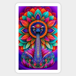 Ostrich Lotus Flower mandala Sticker